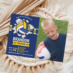 Fun Volleyball Kids Birthday Invitation