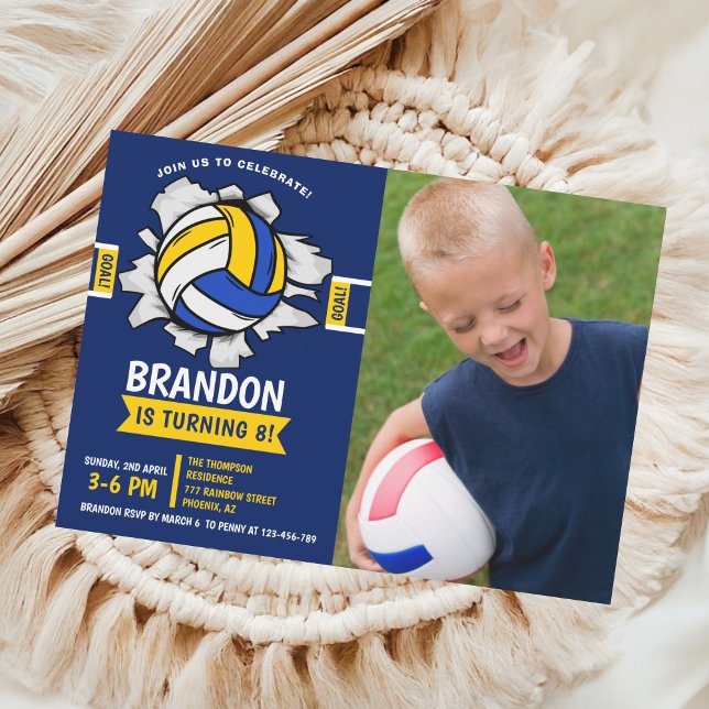 Fun Volleyball Kids Birthday Invitation (Creator Uploaded)