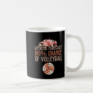 Fun Volleyball Weekend Forecast Volleyball Boho Fl Coffee Mug