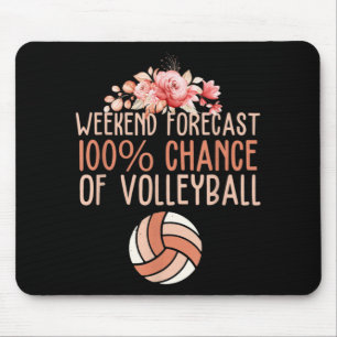 Fun Volleyball Weekend Forecast Volleyball Boho Fl Mouse Pad