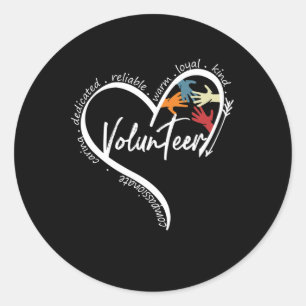 Fun Volunteer Graphic Tees Tops Back To School Art Classic Round Sticker