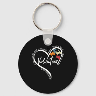 Fun Volunteer Graphic Tees Tops Back To School Art Key Ring
