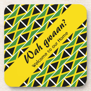 Fun WAH GWAAN Jamaica Flag Coaster