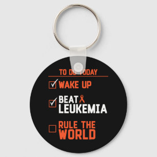 Fun Wake Up Beat Leukaemia Rule The World Cancer Key Ring
