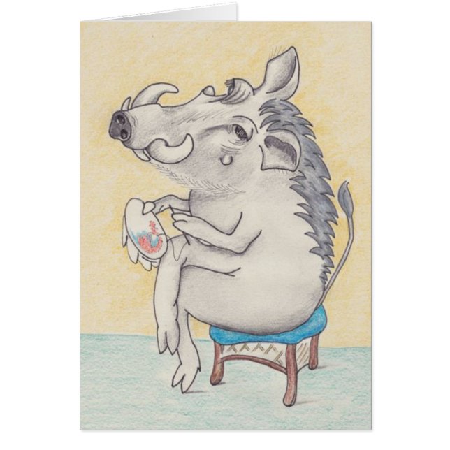 Fun warthog with embroidery card (Front)