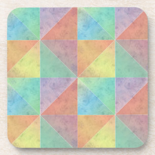 Fun Watercolor Geometric Art Triangles Coaster