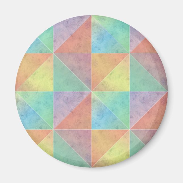 Fun Watercolor Geometric Art Triangles Magnet (Front)
