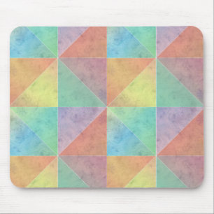 Fun Watercolor Geometric Art Triangles Mouse Pad