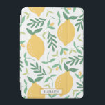 Fun Watercolor Lemon Print Pattern iPad Mini Cover<br><div class="desc">This trendy iPad cover features a watercolor lemon pattern great for summer time or happy back to school vibes. Click "Personalise" to add your name or text. Click "Click to customise further" to change font style,  size or colour.</div>