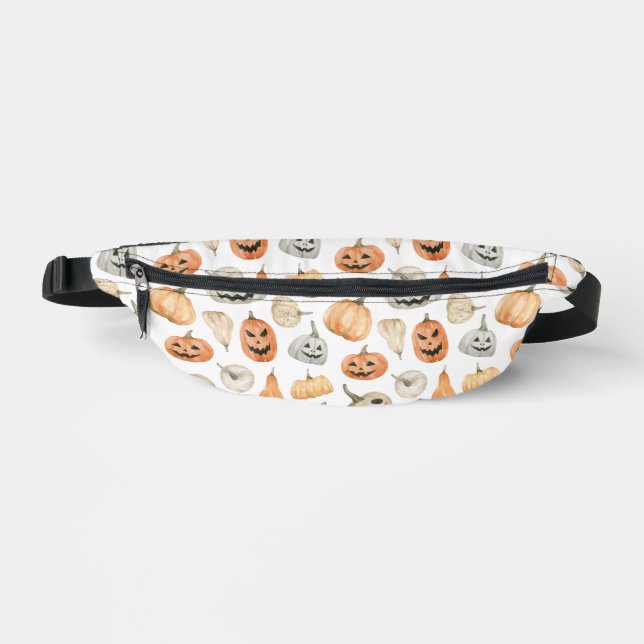 Fun Watercolor Pumpkin Pattern Bum Bags (Front)