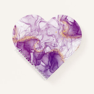 Fun Watercolor Purple Background with Golden Foils Notebook