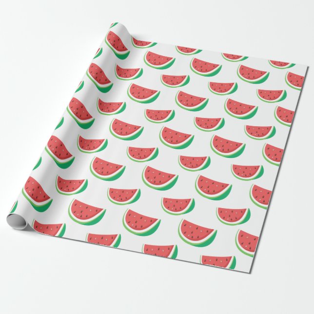 Fun Watermelon Pattern Wrapping Paper (Unrolled)