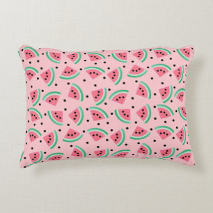Fun Watermelon Slice Pattern Summer Vibes Decorative Cushion