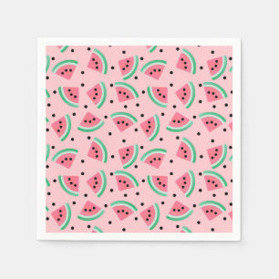 Fun Watermelon Slice Pattern Summer Vibes Napkin