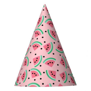 Fun Watermelon Slice Pattern Summer Vibes Party Hat