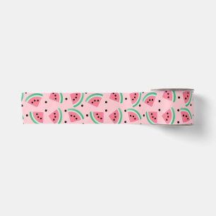 Fun Watermelon Slice Pattern Summer Vibes Satin Ribbon