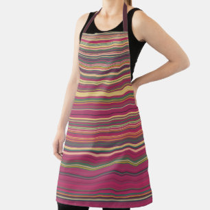 Fun wavy multi coloured All-Over Print Apron