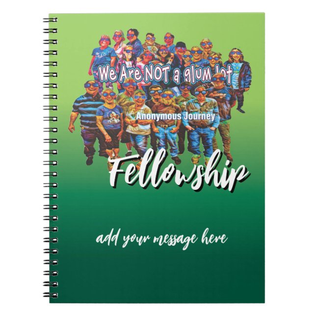 fun we are not a glum lot slogan journal notebook (Front)