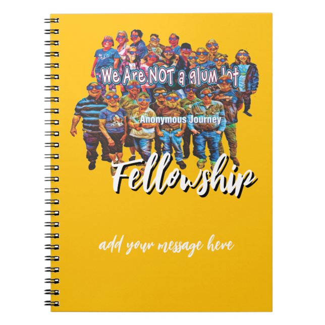 fun we are not a glum lot slogan notebook 26c (Front)