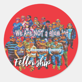 fun we are not a glum lot slogan sticker 26c