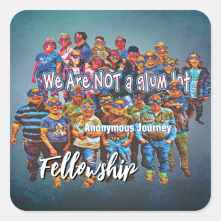 fun we are not a glum lot slogan sticker  blue 26c