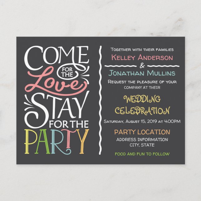 Fun wedding invitation design (Front)