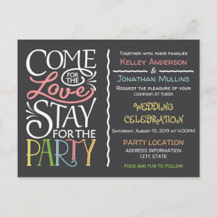Fun wedding invitation design postcard