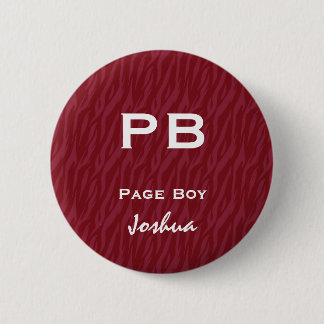 Fun Wedding Role Abbreviation Burgundy Red Zebra 6 Cm Round Badge
