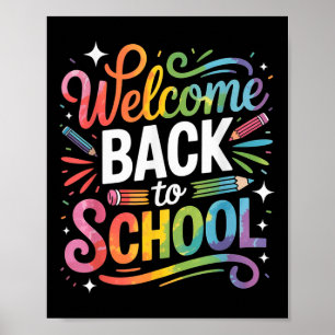 Fun Welcome Back To School Rainbow Teachers Studen Poster