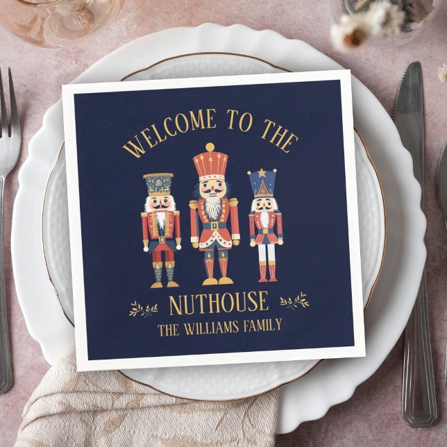 Fun Welcome to the Nuthouse Nutcracker Christmas Napkin (Creator Uploaded)