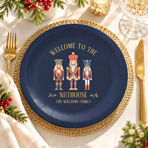 Fun Welcome to the Nuthouse Nutcracker Christmas Paper Plate