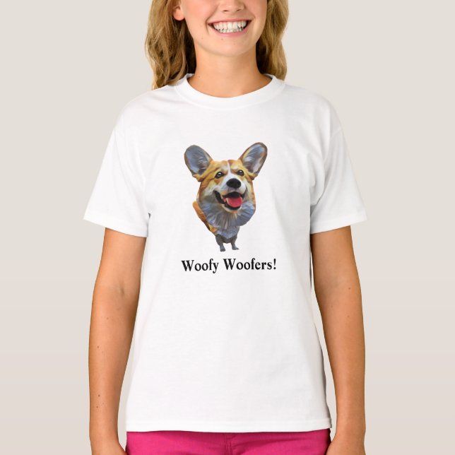 Fun Welsh Corgi Dog Girls T-Shirt (Front)