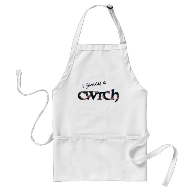 Fun Welsh Cwtch Apron, Floral Standard Apron (Front)