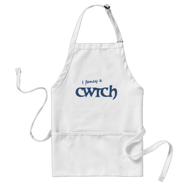 Fun Welsh Cwtch Apron, Polka Dots Standard Apron (Front)
