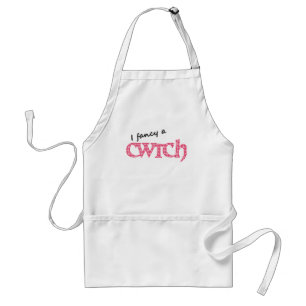 Fun Welsh Cwtch Apron, Red Check Gingham Standard Apron