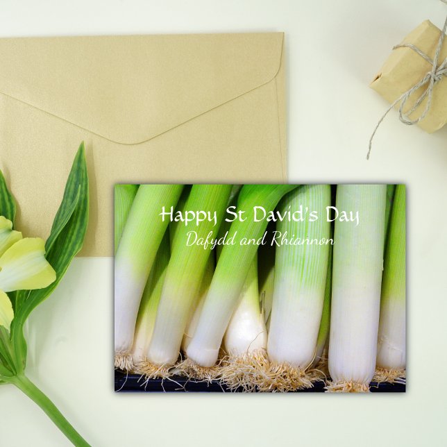 Fun Welsh Leeks St David's Day Personalised Card (Creator Uploaded)