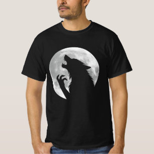 Fun Werewolf Full Moon Phase Halloween  T-Shirt