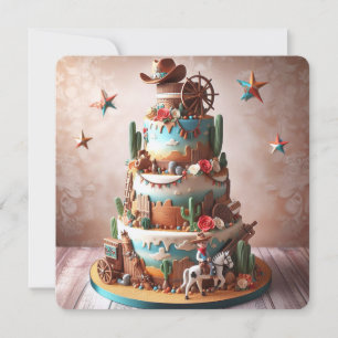 FUN WESTERN THEMED KIDS BIRTHDAY  CARD