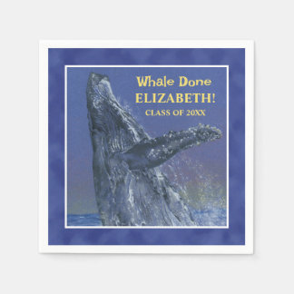 Fun Whale Graduation Party Paper Napkin