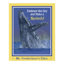 Fun Whale Print for the Classroom Yellow Border