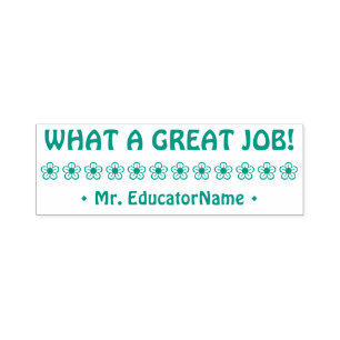 Fun "WHAT A GREAT JOB!" Educator Rubber Stamp
