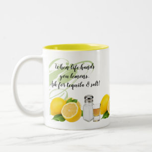 Fun When Life Hands you Lemons Quote Two-Tone Coffee Mug