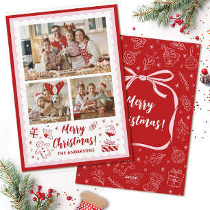 Fun Whimsical Christmas Holiday 3 Family Photo