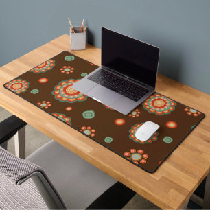 Fun Whimsical Colourful Cheerful Flowers Desk Mat