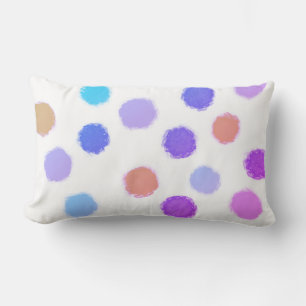 fun whimsical colourful painted dots design lumbar cushion
