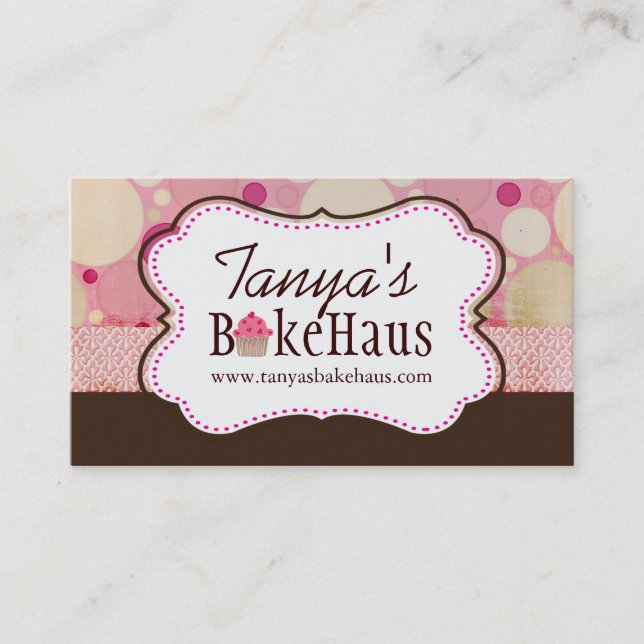 Fun Whimsical Cupcake Business Cards (Front)