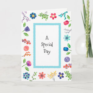 Fun Whimsical Floral Berries Birthday Greeting Card