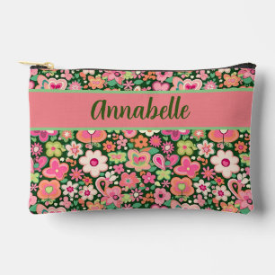 Fun Whimsical Flowers Small Accessory  Pouch