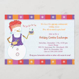 Fun Whimsical Holiday Cookie Exchange Party Invitation