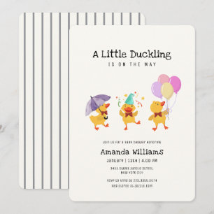 Fun Whimsical Party Little Duckling Baby Shower Invitation